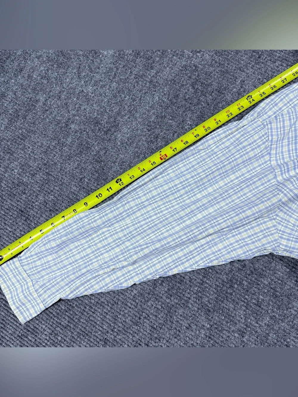 Ralph Lauren Shirt Yarmouth Mens 17.5 34/35 Cotton Pinpoint Oxford Tattersall